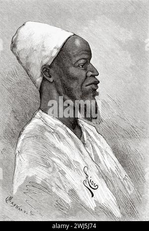 Chief Aguibou, Guinea. Afrika. Zwei Feldzüge im Französischen Sudan, 1886-1888 von Joseph Simon Gallieni (1849–1916) Le Tour du Monde 1890 Stockfoto