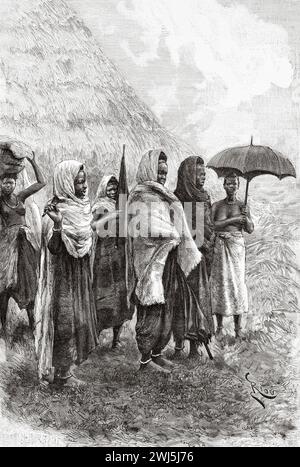 Treffen mit Thierno Ismaila und seinem Gefolge Guinea. Afrika. Zwei Feldzüge im Französischen Sudan, 1886-1888 von Joseph Simon Gallieni (1849–1916) Le Tour du Monde 1890 Stockfoto