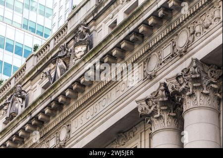 Zollhaus der Vereinigten Staaten von Amerika in Lower Manhattan, New York City. Jetzt Native American Museum Stockfoto