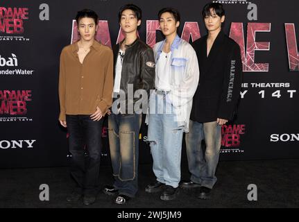 Los Angeles, USA. Februar 2024. Die Boyz nahmen am 12. Februar 2024 an der Arrivals of MADAME WEB im Regency Bruin Theatre in Westwood Village in Los Angeles Teil. (Foto: Corine Solberg/SipaUSA) Credit: SIPA USA/Alamy Live News Stockfoto