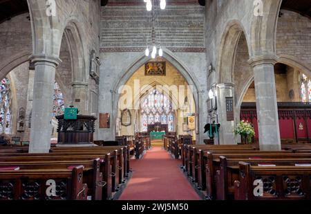 St Marys Church and the Minster Interior, Cheltenham, Gloucestershire, England Großbritannien Stockfoto