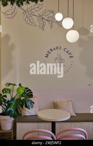 Januar 2024, The Cafe Apartment, Meraki Cafe Interior, Ho Chi Minh City Stockfoto