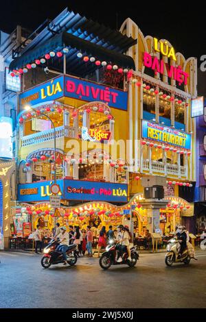 Januar 2024, Bui Vien Walking Street at Night, Ho Chi Minh City Stockfoto