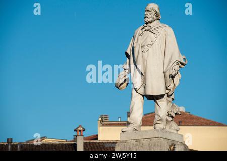 Italien, Lombardei, Crema, Giuseppe Garibaldi Platz, Denkmal von Francesco Barzaghi datiert 1885 Stockfoto