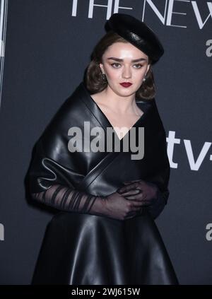 New York City, Usa. Februar 2024. Maisie Williams bei Apple TV's The New Look Weltpremiere in Florence Gould Hall am 12. Februar 2024 in New York City. Foto: MM/ABACAPRESS.COM Credit: Abaca Press/Alamy Live News Stockfoto