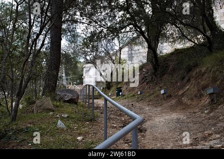 Eintritt zum Epidavros Amphitheater Stockfoto