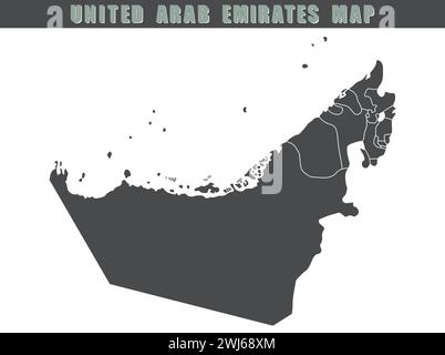 Karte der Vereinigten Arabischen Emirate. Vektorabbildung. Stock Vektor