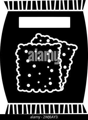 Schwarze Kartoffelsilhouette oder flache Tortilla Illustration von Snack-Logo Essen für Chip mit knusprigem Symbol und essen Form knusprig wie Mais zu Chips Stock Vektor