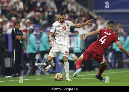 Doha, Katar. Februar 2024. Ehsan Haddad (JOR) Fußball/Fußball : das Endspiel des AFC Asian Cup Qatar 2023 zwischen Jordanien 1-3 Katar im Lusail Stadium in Doha, Katar. Quelle: Mutsu Kawamori/AFLO/Alamy Live News Stockfoto