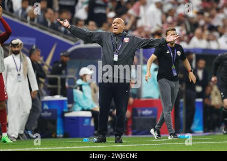 Doha, Katar. Februar 2024. Bartolome Marquez (QAT) Fußball/Fußball : das 2023 Endspiel zwischen Jordanien 1-3 Katar im Lusail Stadium in Doha, Katar. Quelle: Mutsu Kawamori/AFLO/Alamy Live News Stockfoto