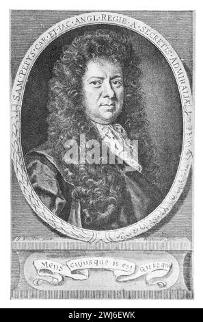 Die Büchertafel des Diaristen Samuel Pepys. Black and White Illustration from the Connoisseur, an Illustrated Magazine for Collectors Vol 3 (Mai-August 1902), veröffentlicht in London. Stockfoto