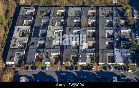 Luftbild, Reihenhaus Bungalowsiedlung Deininghausen in quadratischer Form, Erfurter Straße, Castrop-Rauxel, Ruhrgebiet, Nordrhein-Westfalen, Deutschland ACHTUNGxMINDESTHONORARx60xEURO *** Luftblick, Reihenhaus Bungalowsiedlung Deininghausen in quadratischer Form, Erfurter Straße, Castrop Rauxel, Ruhrgebiet, Nordrhein-Westfalen, Deutschland ACHTUNGxMINDESTHONORARx60xEURO Stockfoto