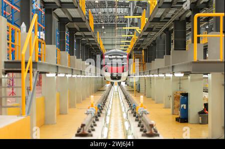 Skytrain, Ein Schnellbahnsystem, das bei Einzelpersonen in großen städtischen Gemeinden beliebt ist. Praktisch und zeitnah Stockfoto