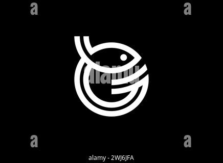 Letter G Fisch Logo Design Vektor Illustration. Angellogo Stock Vektor