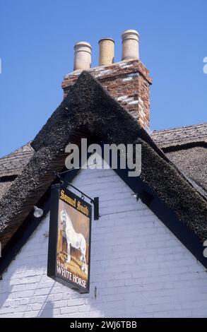 Großbritannien, Lincolnshire, Boston, Publizistik, das Zeichen von YE Olde White Horse. Stockfoto