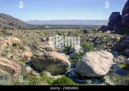 Tahquitz Canyon Trail in der Nähe von Palm Springs in Kalifornien. Stockfoto