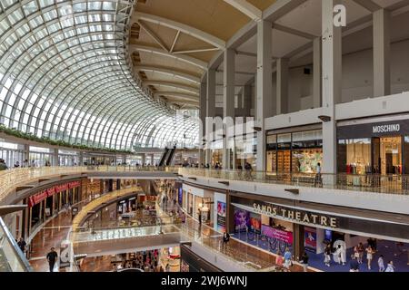 Die Shoppes at Marina Bay Sands Interior Stockfoto