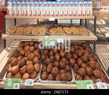 Traditionelle Oliebollen oder niederländische Donuts, die an Silvester in den Niederlanden gegessen werden Stockfoto