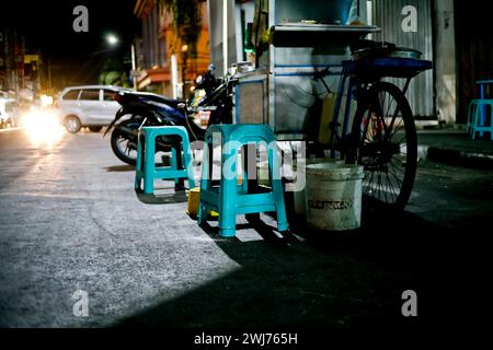 Hawker Street Food am Abend in Kediri City, Ost-Java, Indonesien Stockfoto