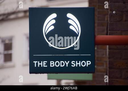 London, England, Großbritannien. Februar 2024. Allgemeine Ansicht eines Body Shop Stores in Central London, während das Unternehmen in die Verwaltung in Großbritannien zusammenbricht. (Kreditbild: © Vuk Valcic/ZUMA Press Wire) NUR REDAKTIONELLE VERWENDUNG! Nicht für kommerzielle ZWECKE! Stockfoto
