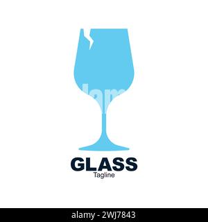 Glas Logo Vektor Illustration Symbol Glasfenster Firmenlogo Symbol Stock Vektor