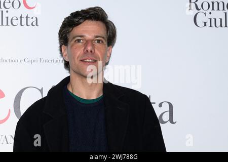 Rom, Italien. Februar 2024. Domenico Diele nimmt am 13. Februar 2024 im Hotel Visconti in Rom, Italien, am Fotogespräch zum Film „Giulietta e Romeo“ Teil. (Foto: Domenico Cippitelli/NurPhoto) Credit: NurPhoto SRL/Alamy Live News Stockfoto