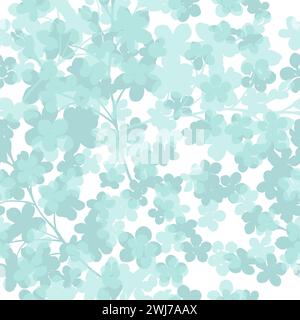 Nahtloser Hintergrund mit kleinen blauen Blumen. Handzeichnung. Nicht AI, Vektorillustration Stock Vektor