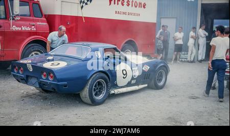 Chevrolet Corvette C3, gefahren von Don Yenko und Dave Morgan, startete 14., DNF in der Watkins Glen International Championship 1968 für Make 6 Stunden Rennen Stockfoto