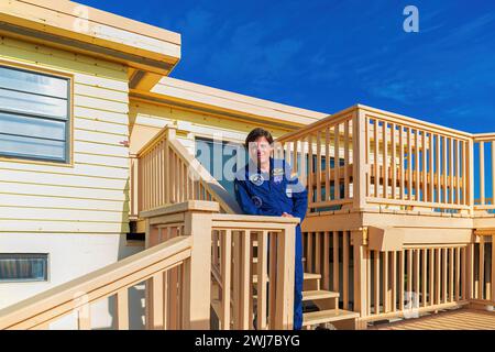 Kennedy Space Center, USA - 6. August 2014: Deutscher Space Shuttle-Astronaut Ulrich Walter im Astronautenapartement des Kennedy Space Center Stockfoto