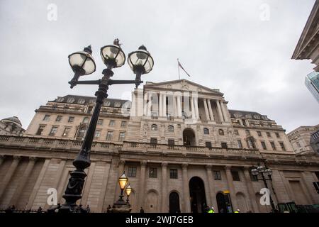 London, England, Großbritannien. Februar 2024. Britische Zentralbank, Band of England, Hauptsitz in der City of London. (Kreditbild: © Tayfun Salci/ZUMA Press Wire) NUR REDAKTIONELLE VERWENDUNG! Nicht für kommerzielle ZWECKE! Stockfoto