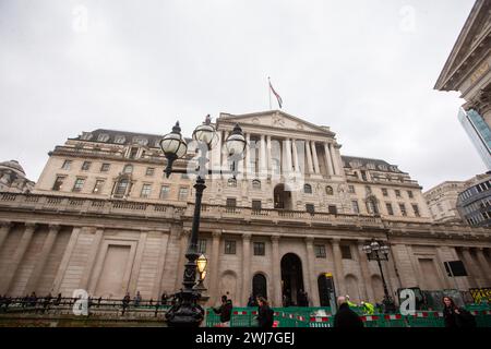 London, England, Großbritannien. Februar 2024. Britische Zentralbank, Band of England, Hauptsitz in der City of London. (Kreditbild: © Tayfun Salci/ZUMA Press Wire) NUR REDAKTIONELLE VERWENDUNG! Nicht für kommerzielle ZWECKE! Stockfoto