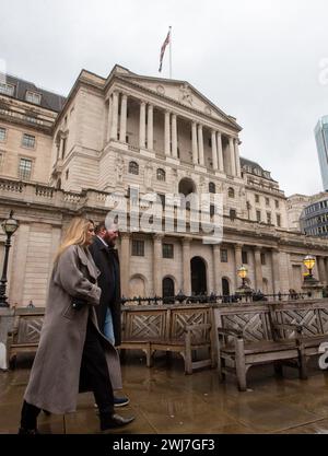 London, England, Großbritannien. Februar 2024. Britische Zentralbank, Band of England, Hauptsitz in der City of London. (Kreditbild: © Tayfun Salci/ZUMA Press Wire) NUR REDAKTIONELLE VERWENDUNG! Nicht für kommerzielle ZWECKE! Stockfoto