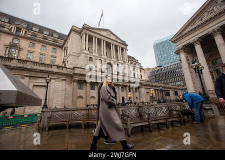 London, England, Großbritannien. Februar 2024. Britische Zentralbank, Band of England, Hauptsitz in der City of London. (Kreditbild: © Tayfun Salci/ZUMA Press Wire) NUR REDAKTIONELLE VERWENDUNG! Nicht für kommerzielle ZWECKE! Stockfoto