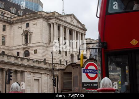London, England, Großbritannien. Februar 2024. Britische Zentralbank, Band of England, Hauptsitz in der City of London. (Kreditbild: © Tayfun Salci/ZUMA Press Wire) NUR REDAKTIONELLE VERWENDUNG! Nicht für kommerzielle ZWECKE! Stockfoto