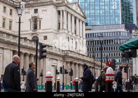 London, England, Großbritannien. Februar 2024. Britische Zentralbank, Band of England, Hauptsitz in der City of London. (Kreditbild: © Tayfun Salci/ZUMA Press Wire) NUR REDAKTIONELLE VERWENDUNG! Nicht für kommerzielle ZWECKE! Stockfoto