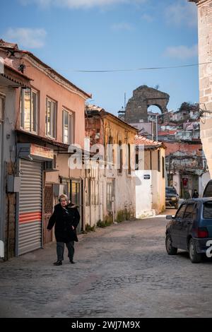 Entdecken Sie die Echos der Antike: Eine Reise durch die antike Stadt Bergama Stockfoto