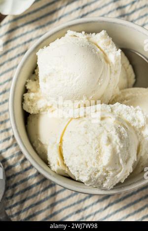 Süßes hausgemachtes Eis aus Vanillesohnen in einer Schüssel Stockfoto