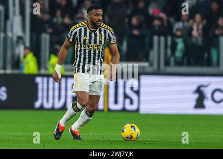 Gleison Bremer vom Juventus FC wurde 2023/24 im Allianz Stadium in der Serie A zwischen Juventus FC und Udinese Calcio in Aktion gesehen. Juventus 0 : 1 Udinese Calcio. Stockfoto