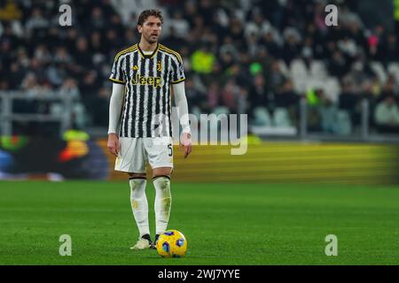 Manuel Locatelli vom Juventus FC wurde 2023/24 im Allianz Stadium in der Serie A zwischen Juventus FC und Udinese Calcio in Aktion gesehen. Juventus 0 : 1 Udinese Calcio. Stockfoto