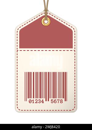 Verkaufsetikett mit Barcode auf einer Zeichenvektorillustration Stock Vektor