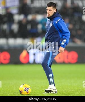 Swansea.com Stadium, Swansea, Großbritannien. Februar 2024. EFL Championship Football, Swansea City gegen Leeds United; Joel Piroe von Leeds United während des warm Up Credit: Action Plus Sports/Alamy Live News Stockfoto