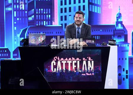 Mailand, Italien. Februar 2024. Mailand, TV-Show „Stasera c'è Cattelan“ - Alessandro Cattelan Credit: Unabhängige Fotoagentur/Alamy Live News Stockfoto