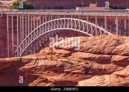 Glen Canyon Dam am Colorado River in Page, Arizona. Stockfoto