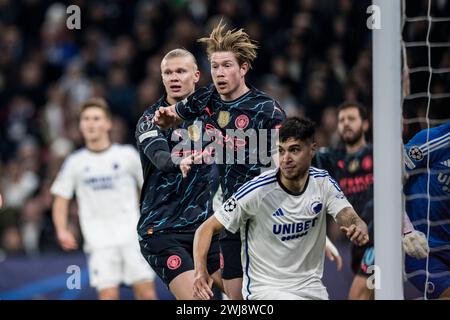 Kopenhagen, Dänemark. Februar 2024. Kevin de Bruyne (17) aus Manchester City, der beim Spiel der UEFA Champions League zwischen dem FC Kopenhagen und Manchester City in Parken in Kopenhagen zu sehen war. (Foto: Gonzales Photo/Alamy Live News Stockfoto