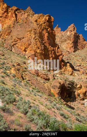 Canyon Aufschlüsse, Leslie Gulch Bereich der kritischen Umweltbewusstsein, Vale Bezirk Bureau of Land Management, Oregon Stockfoto