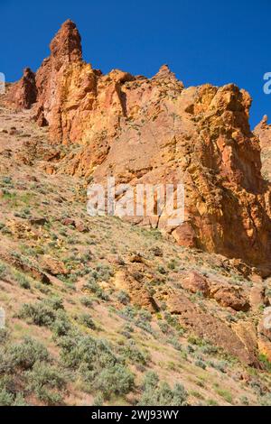 Canyon Aufschlüsse, Leslie Gulch Bereich der kritischen Umweltbewusstsein, Vale Bezirk Bureau of Land Management, Oregon Stockfoto