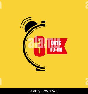 3 Tage bis zum letzten Countdown. Nur 3 Tage. 3 Tage Go Sale Angebot Angebot Angebot Deal Timer. Vektorabbildung. EPS 10. Stock Vektor