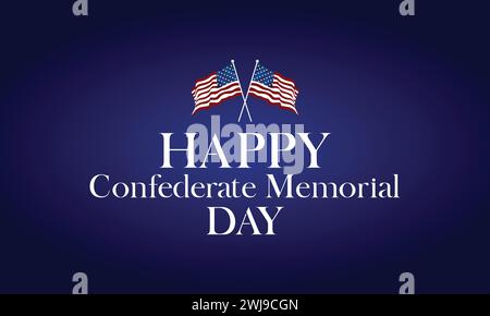 Happy Confederate Memorial Day Textdesign Stock Vektor