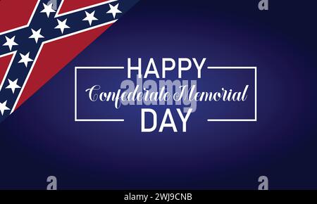 Happy Confederate Memorial Day Textdesign Stock Vektor