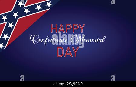 Happy Confederate Memorial Day Textdesign Stock Vektor